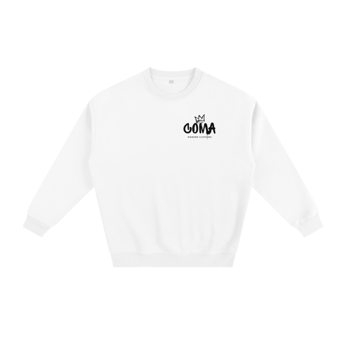 Plain Black Logo Fleeced Sweatshirt