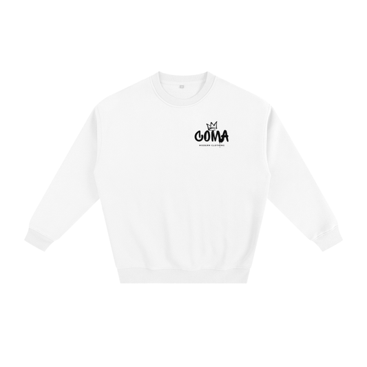 Plain Black Logo Fleeced Sweatshirt