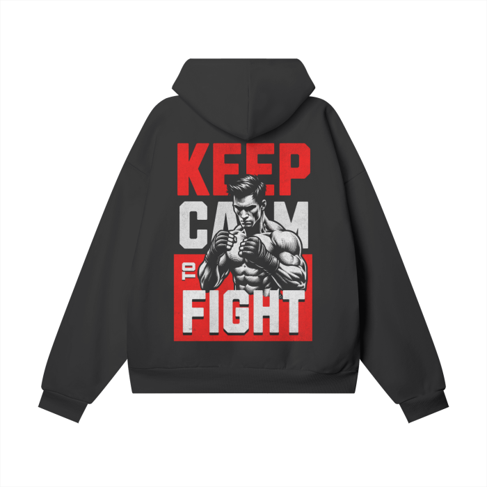 Evolve and Fight Oversize Heavyweight Hidden Pocket Fleece Hoodie