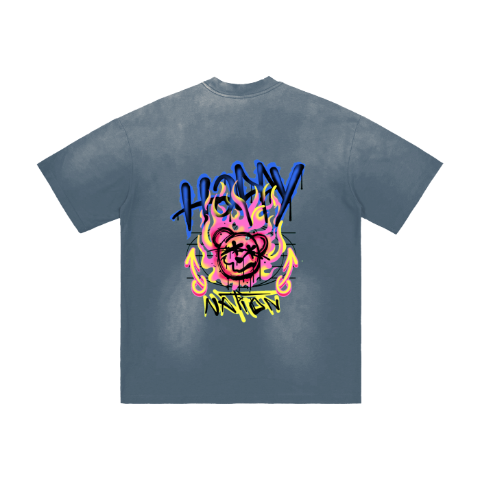 Happy Vibes Graffiti (Hand-Frayed Sunfade T-Shirt)