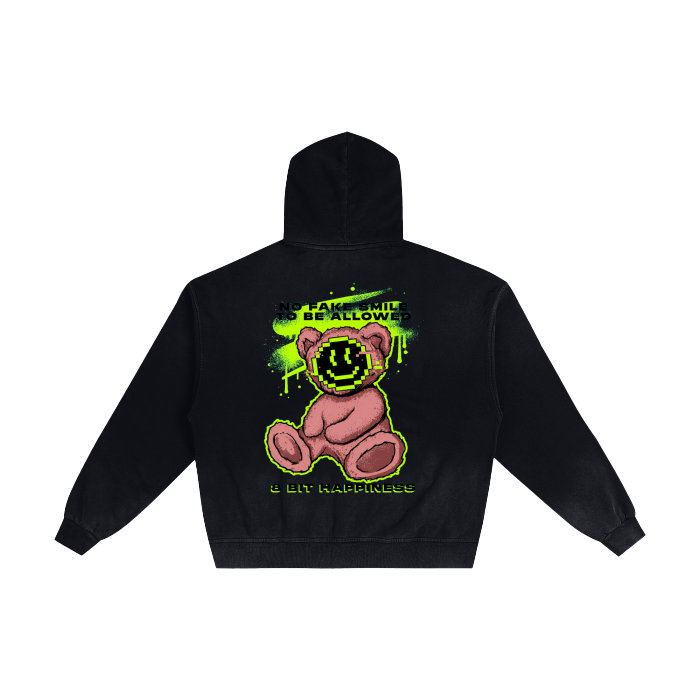 Joyful Teddy (Hand-Frayed Sunfade Zip Hoodie)