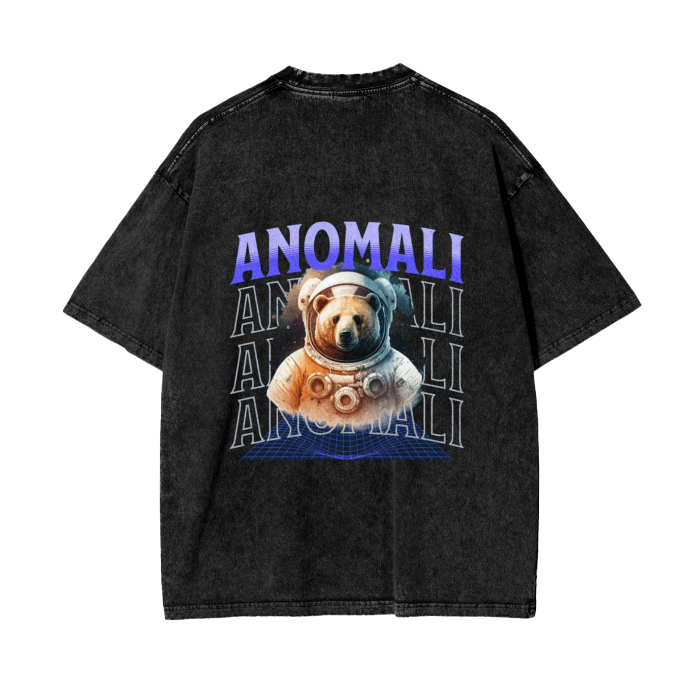 Anomali Bear Oversize Snow Washed T-Shirt #R00037