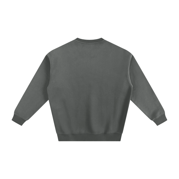 Plain Black Logo Fleeced Sweatshirt