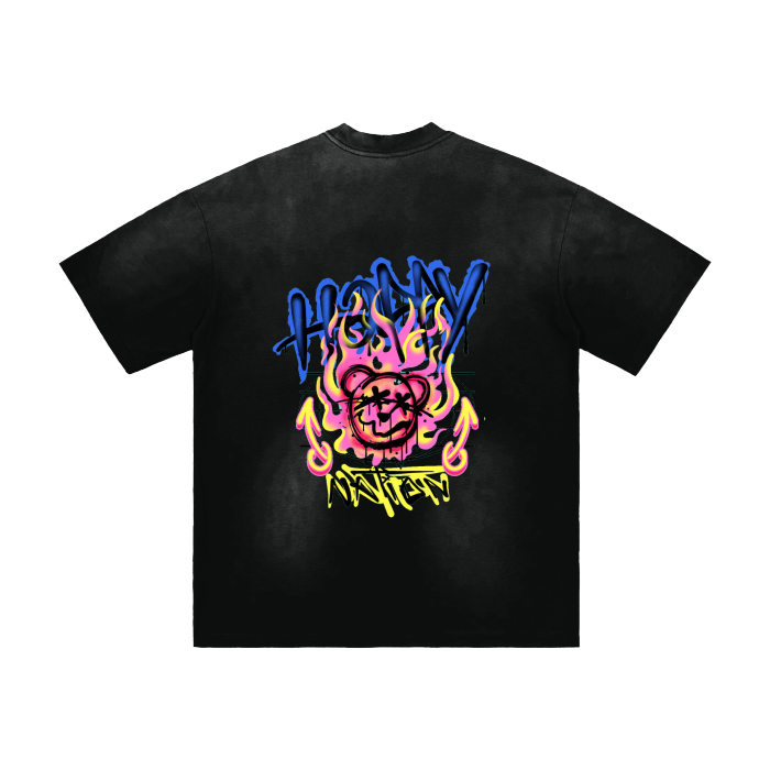 Happy Vibes Graffiti (Hand-Frayed Sunfade T-Shirt)